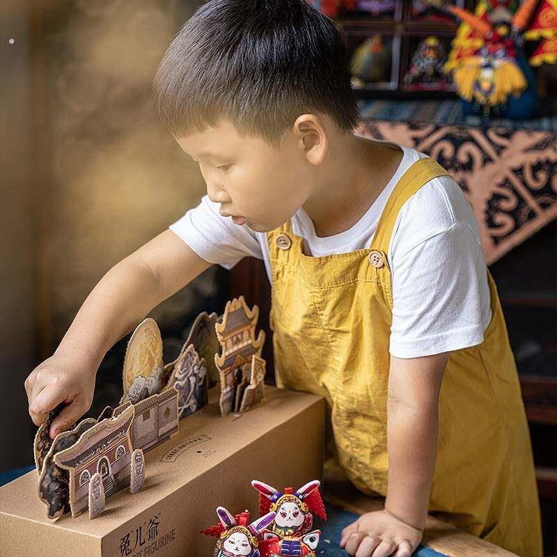 兔儿爷手工刺绣中国风礼物老北京特色摆件兔爷挂件香囊