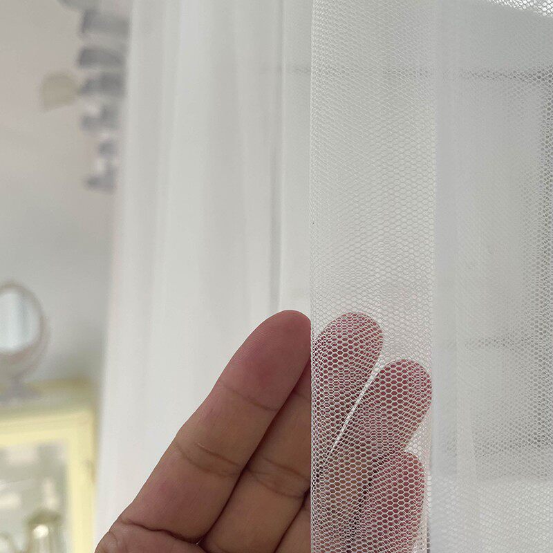 新款高档拉绳导轨蚊帐双人通用白色民宿可升降U型家用铝合金轨道