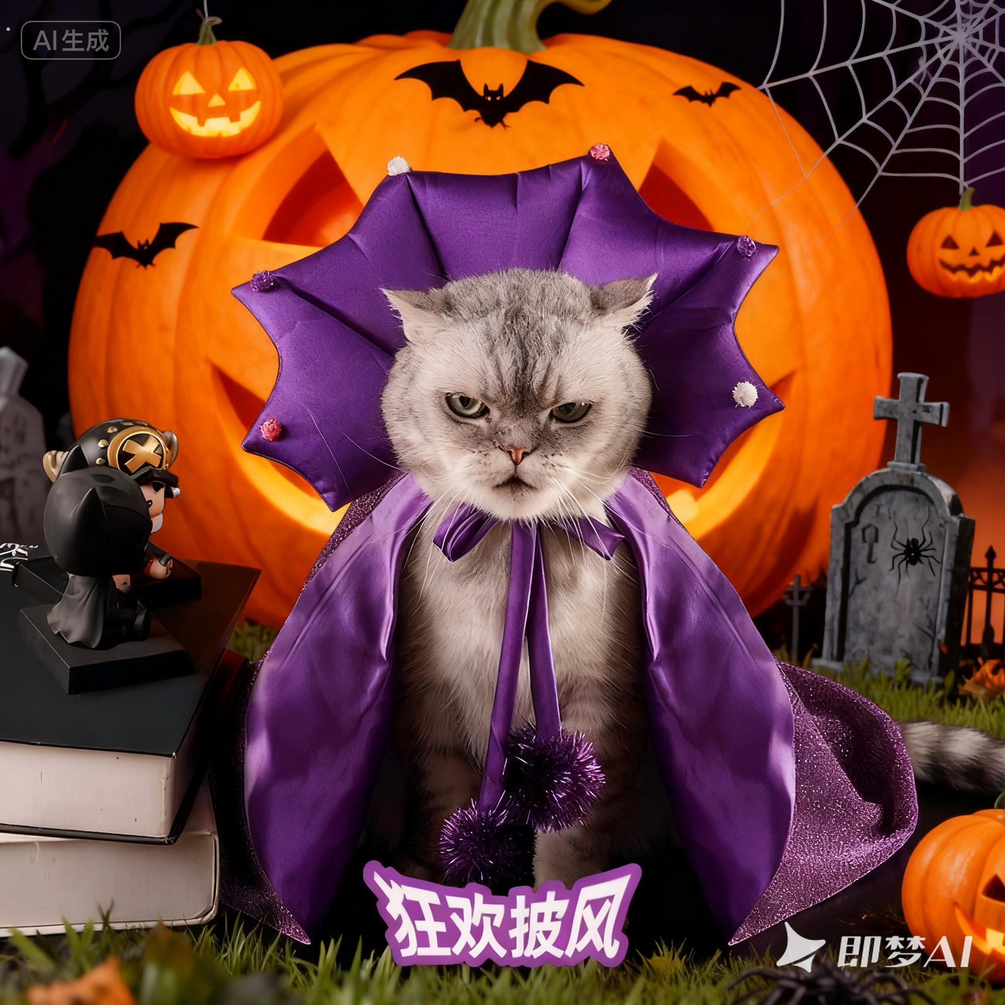 万圣节猫衣服搞笑猫猫咪披风搞笑斗篷服装搞怪变身装披肩装扮宠物