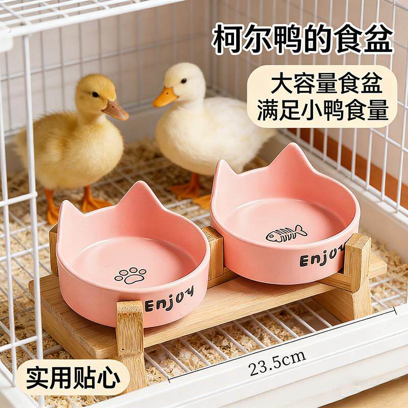 柯尔鸭食盆陶瓷碗防打翻宠物小鸡鸭子吃饭饲料饭盒喝水碗用品大全