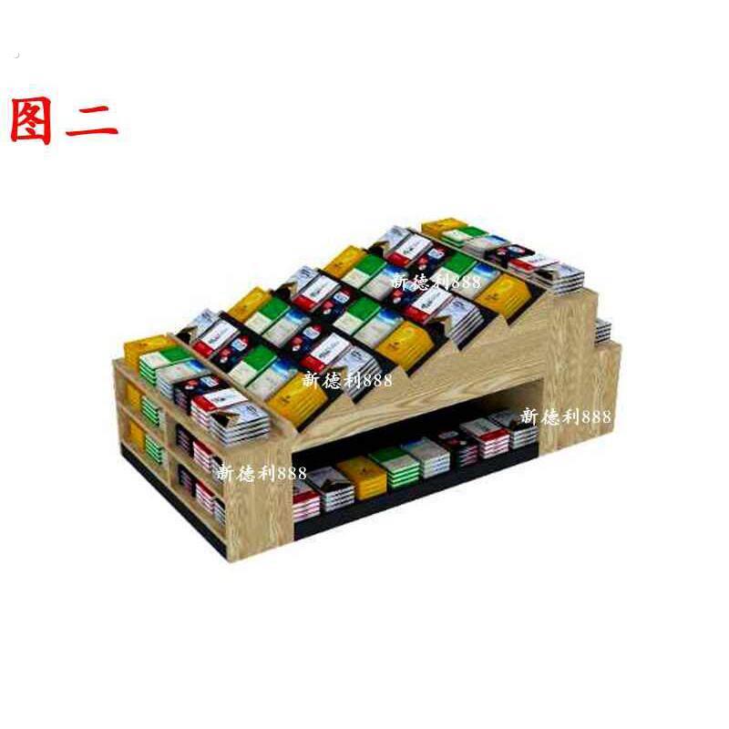 木质书店货架展柜绘本图书馆书籍展示架圆形中岛柜书架流水台礼品