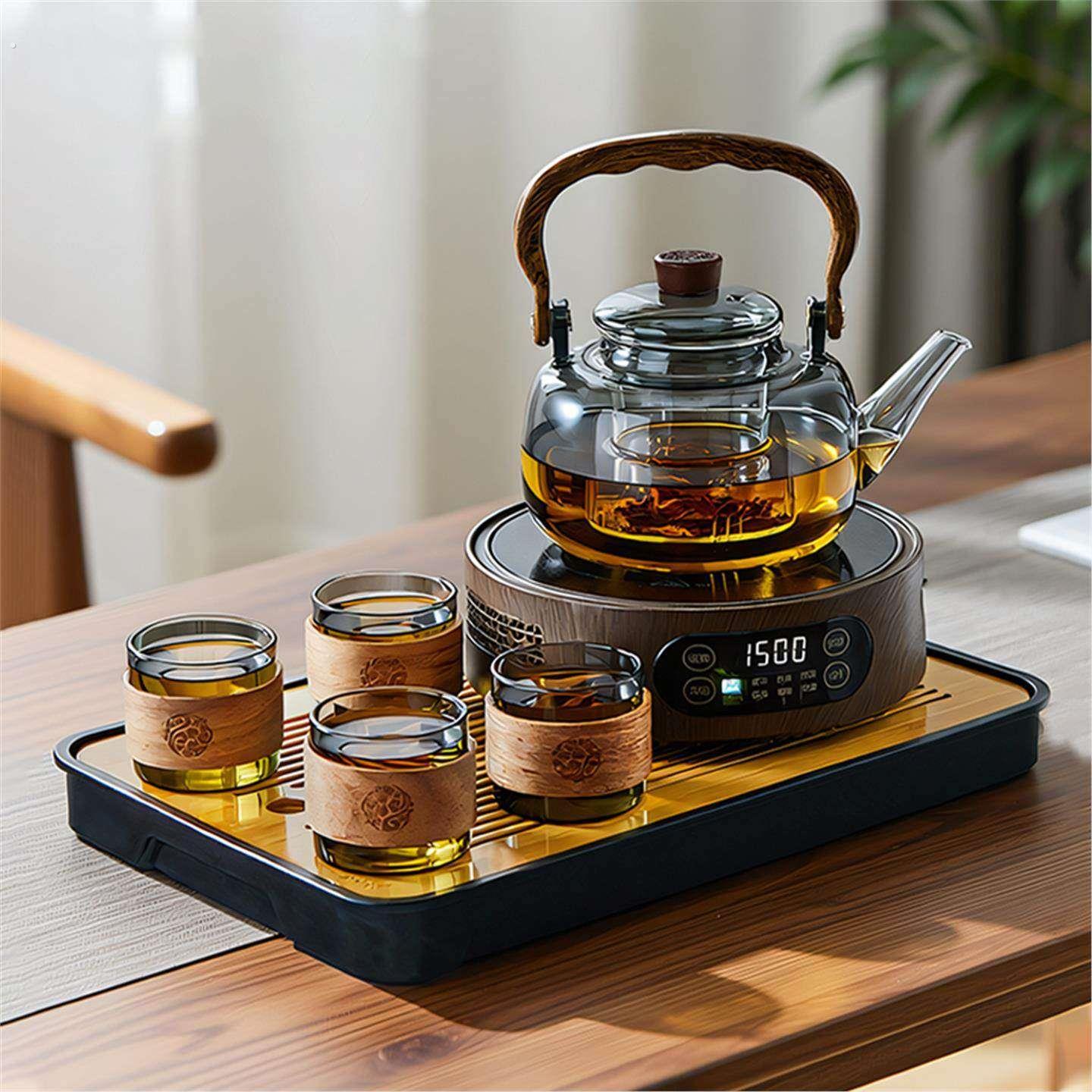 2026新款电陶炉茶具套装蒸煮一体茶壶烧水养生壶耐高温玻璃煮茶器