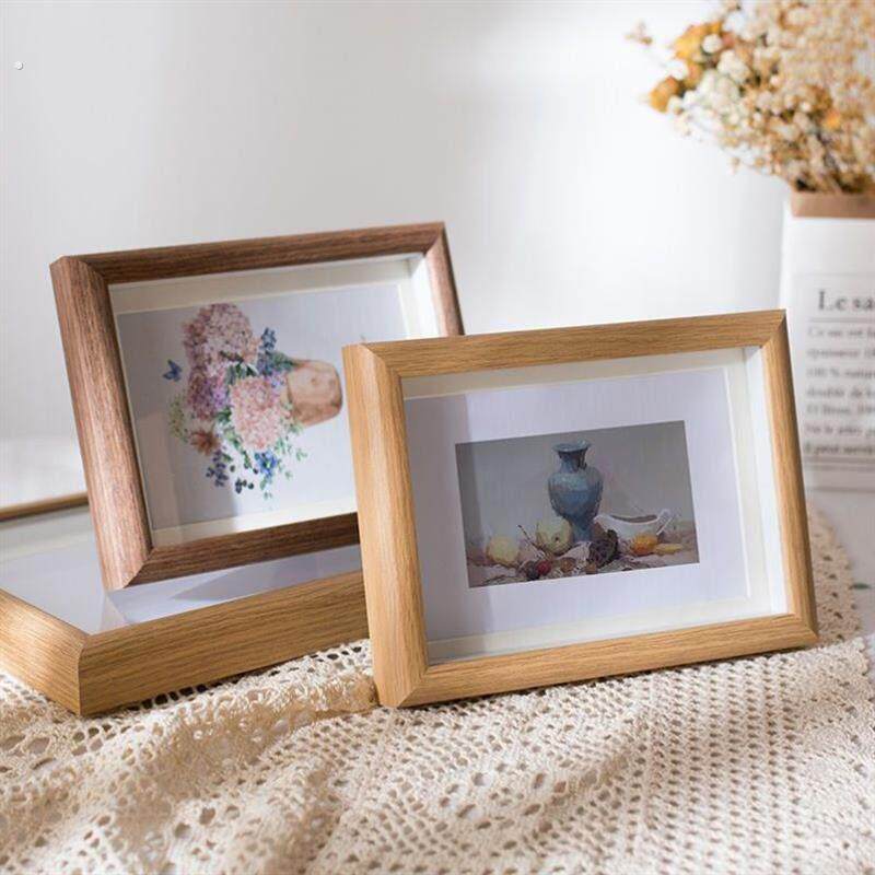 相框摆台简约相簿镂空摆件洗照片567810寸实木质立体中空挂墙画框
