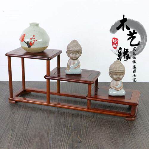 红木实木酸枝木多宝架 红木博古架小多宝格 茶壶展示架茶舍装饰架