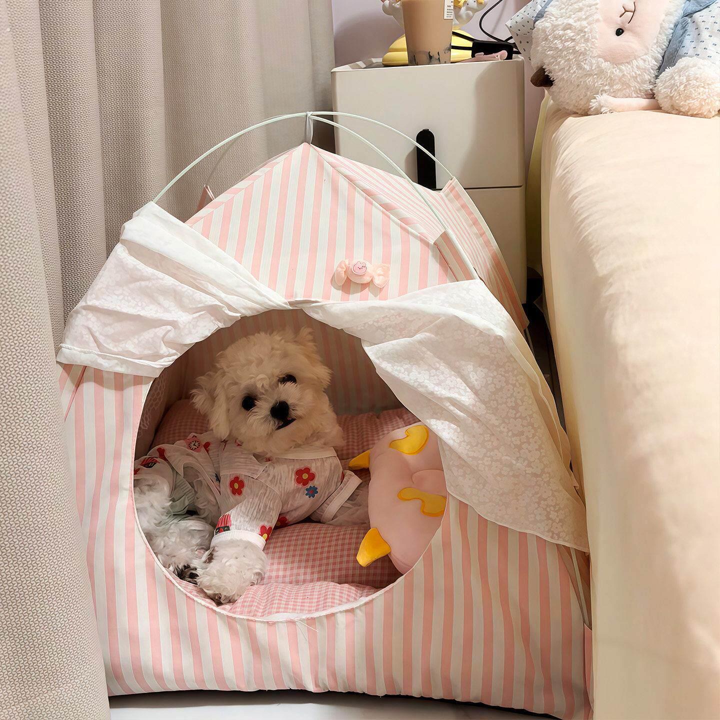 夏季狗窝猫狗帐篷半封闭狗窝四季通用舒适可拆洗宠物用品睡觉用