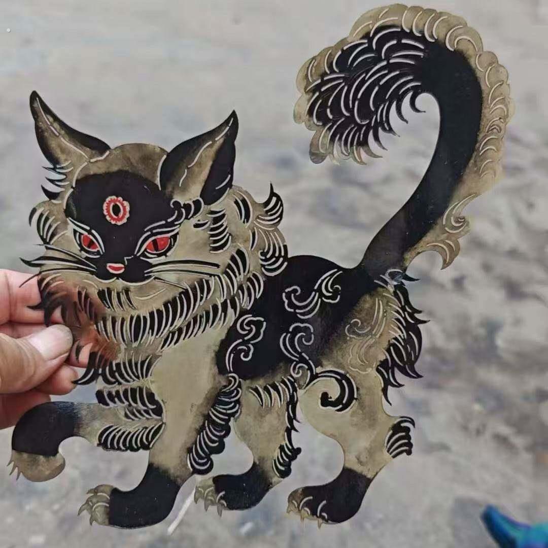 皮影新年装饰画传统非遗文化手工制作新中式挂画创意玄关桌面摆件