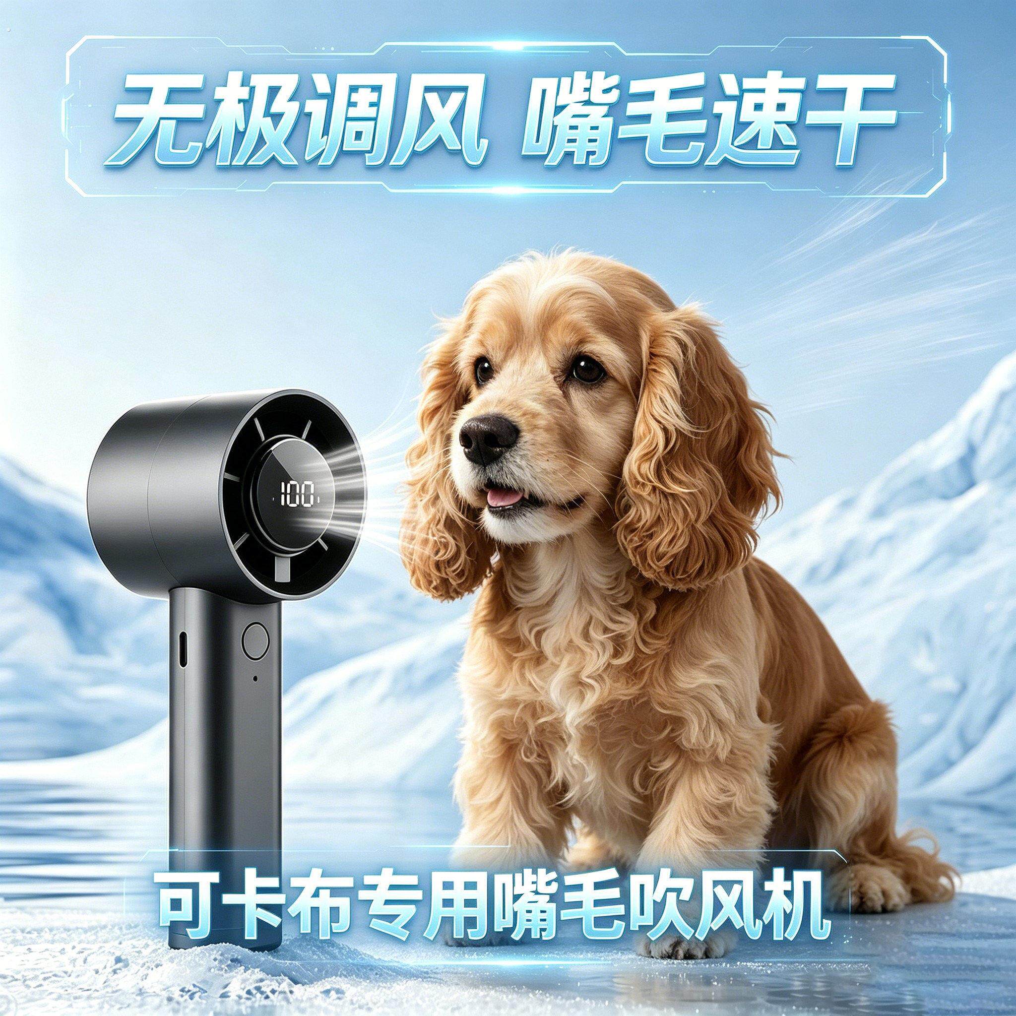可卡布专用狗狗吹嘴毛吹风机小狗面部嘴毛吹毛机宠物狗迷你可美卡