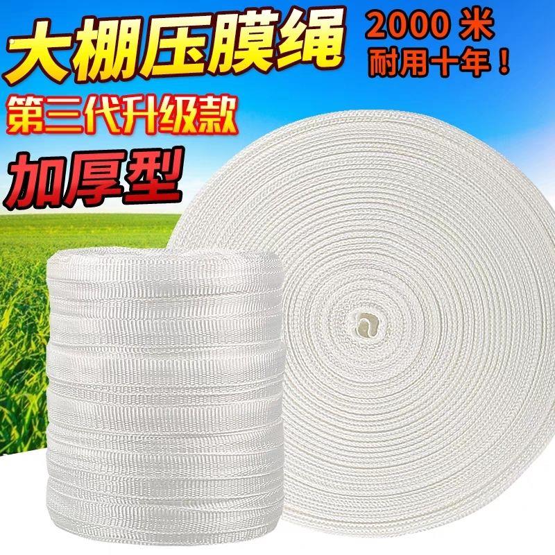 大棚抗老化压膜绳压膜带白色涤纶加厚耐磨压膜线压棚绳拉树绳农用