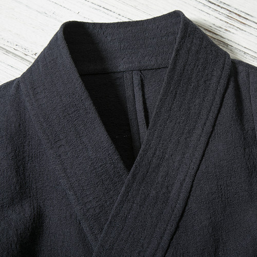 中国风交领汉服复古斜襟道袍秋冬宽松禅意居士服中式宽袖改良禅服