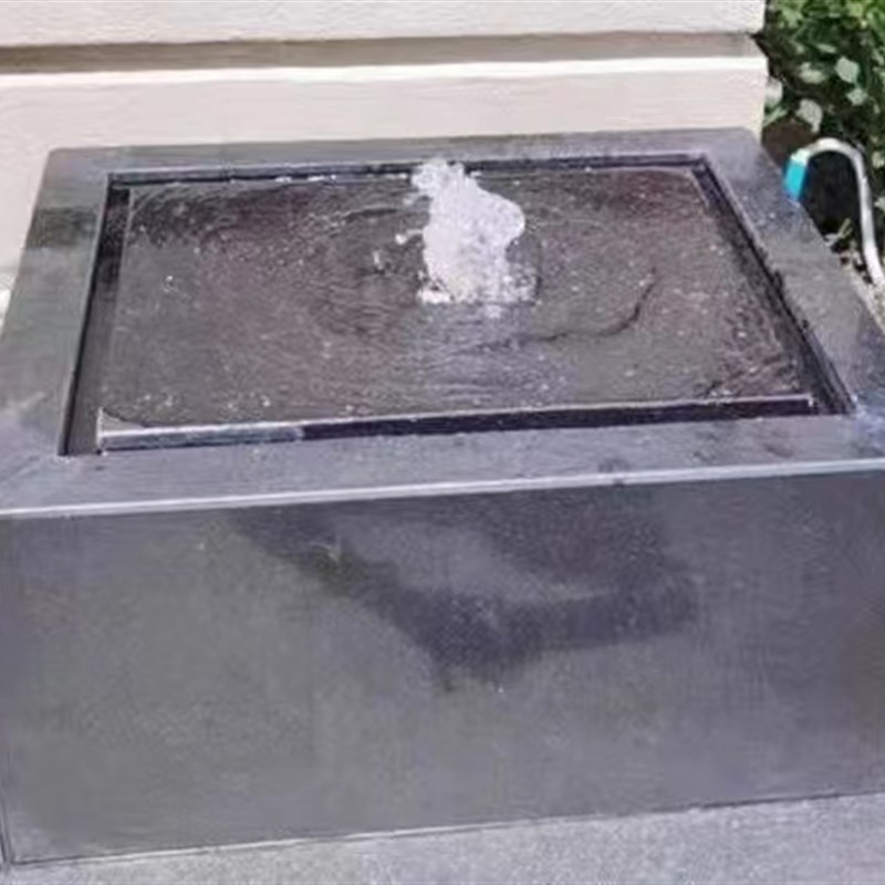 喷水石钵庭院流水景观天圆地方水钵户外日式花园水池涌泉别墅水系