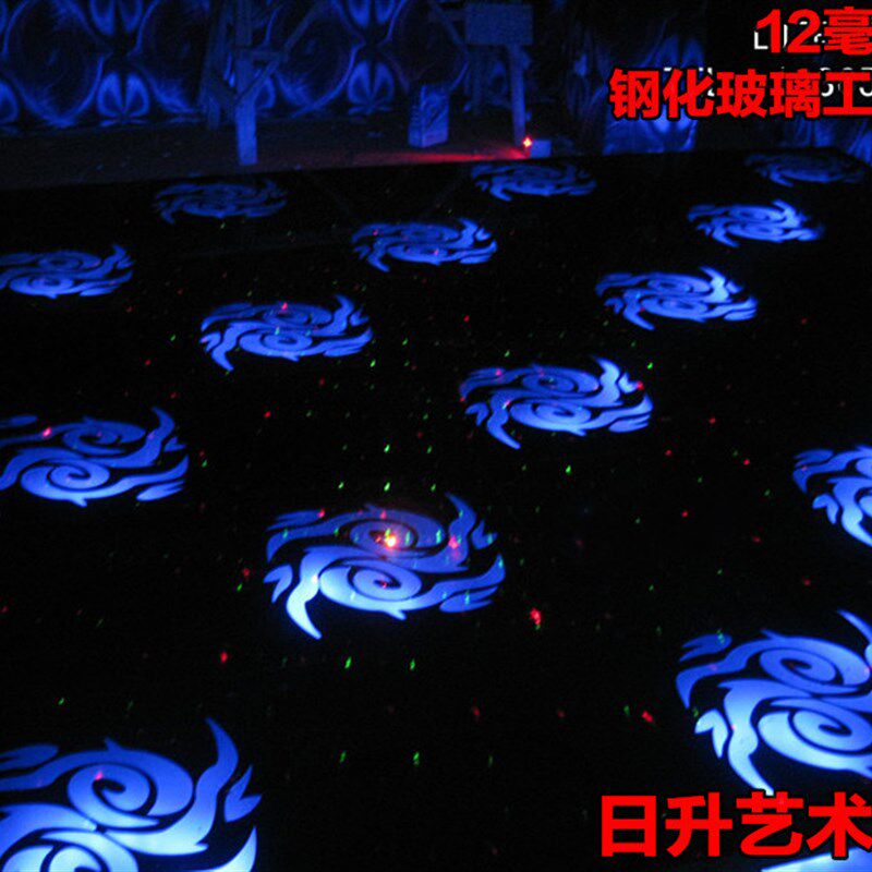蹦床新款定制舞台钢化玻璃地颤ktv酒吧夜场深渊弹簧蹦迪歌厅舞池