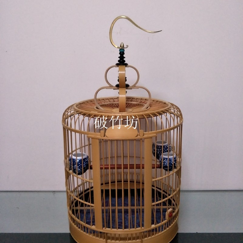 破竹坊出品四川笼画眉鸟笼 全手工竹子鸟笼全套含笼衣包邮