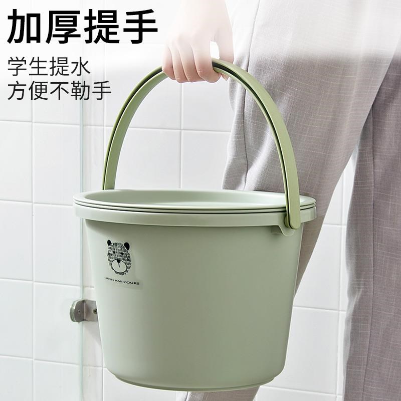 带盖脸盆水桶提桶学生宿舍用家用储水用洗漱衣塑料桶盆三件套装