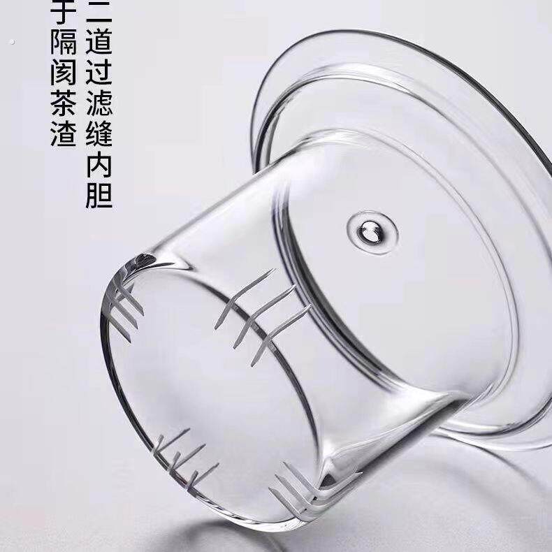 煮茶壶通用配件玻璃杯盖内胆玻璃茶漏过滤带盖烧水壶侧把壶冲茶器