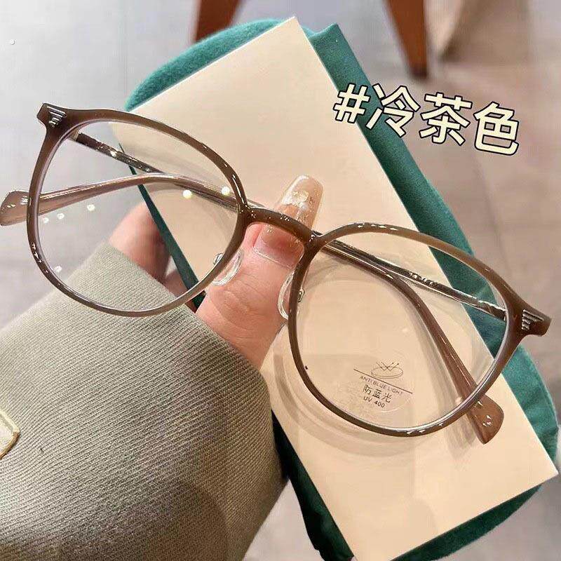 女款近视眼镜清新可爱少女风防蓝光平光镜大脸显瘦眼镜框镜
