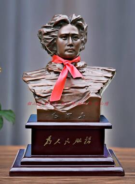 毛席摆件新摆台注雕像择纯铜轻奢坐像高档送长辈桌面铜像电视柜泽