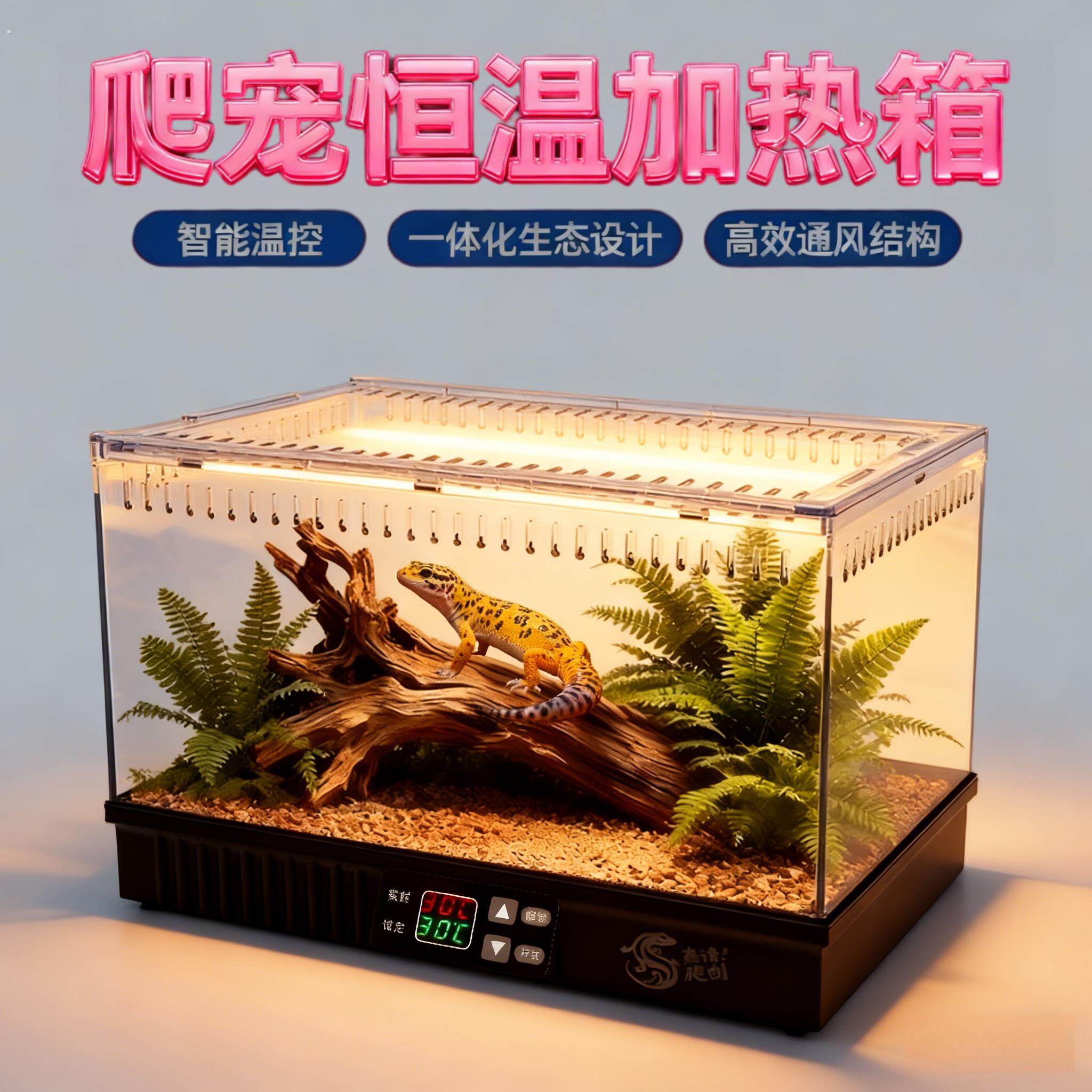 爬宠温控加热恒保温饲养箱蜥蜴瘤尾豹纹肥尾守宫蛇陆龟蜘蛛造景缸