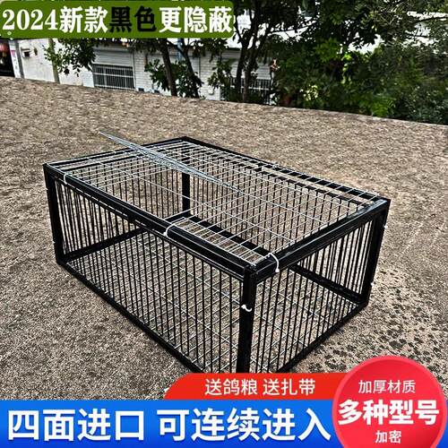 黑色祇进不出加密天落鸽笼自动收鸡笼自动收鸽诱捕陷阱笼鸽子神器