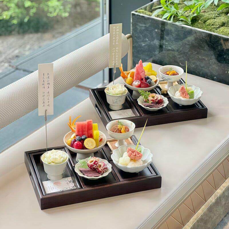 【新家一百个快递】中式茶歇摆盘下午茶餐具展示架酒店点心摆台