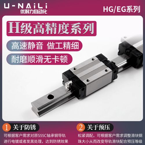 国产上银H级高精度直线导轨滑块HGH EGH15/20/25/30/3545线轨方轨