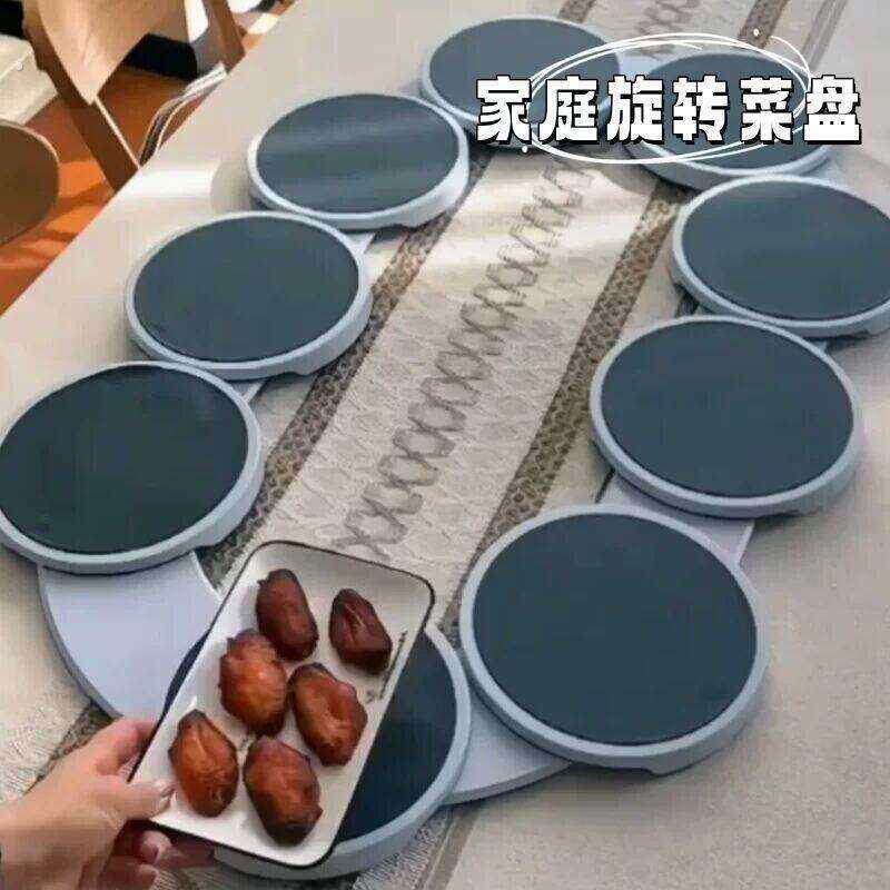 餐桌旋转圆盘底座餐桌防烫垫桌面隔热耐高温可折叠家用待客旋转盘