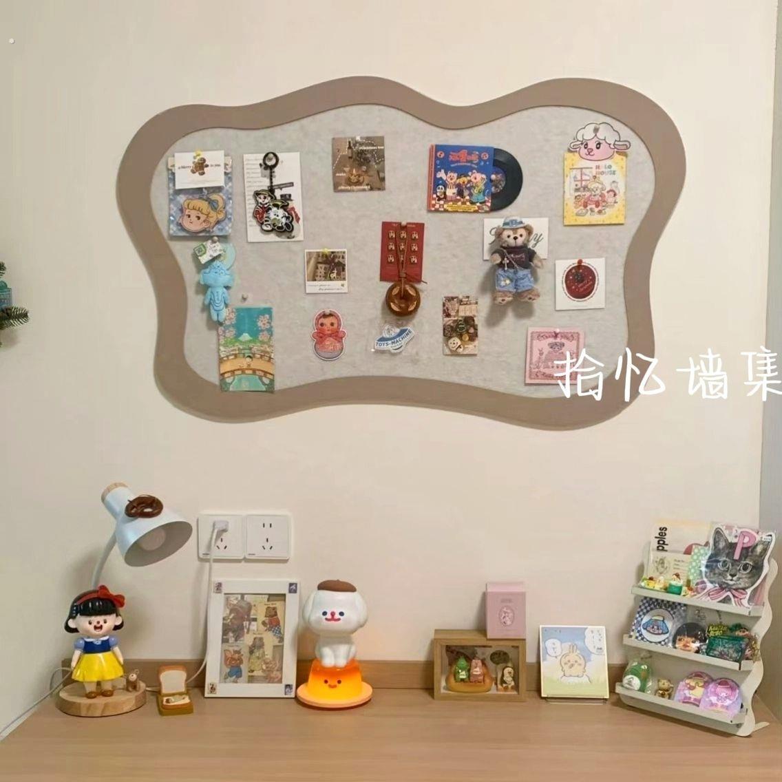 网红拍照装饰毛毡板收纳吧唧免打孔异形卧室宿舍背景墙照片墙自粘