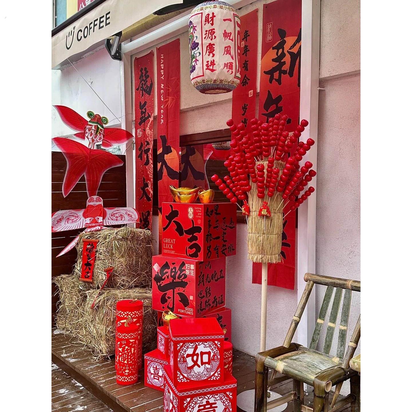 冰糖葫芦彷真模型新年网红拍照打卡道具元旦春节户外庭院装饰摆件
