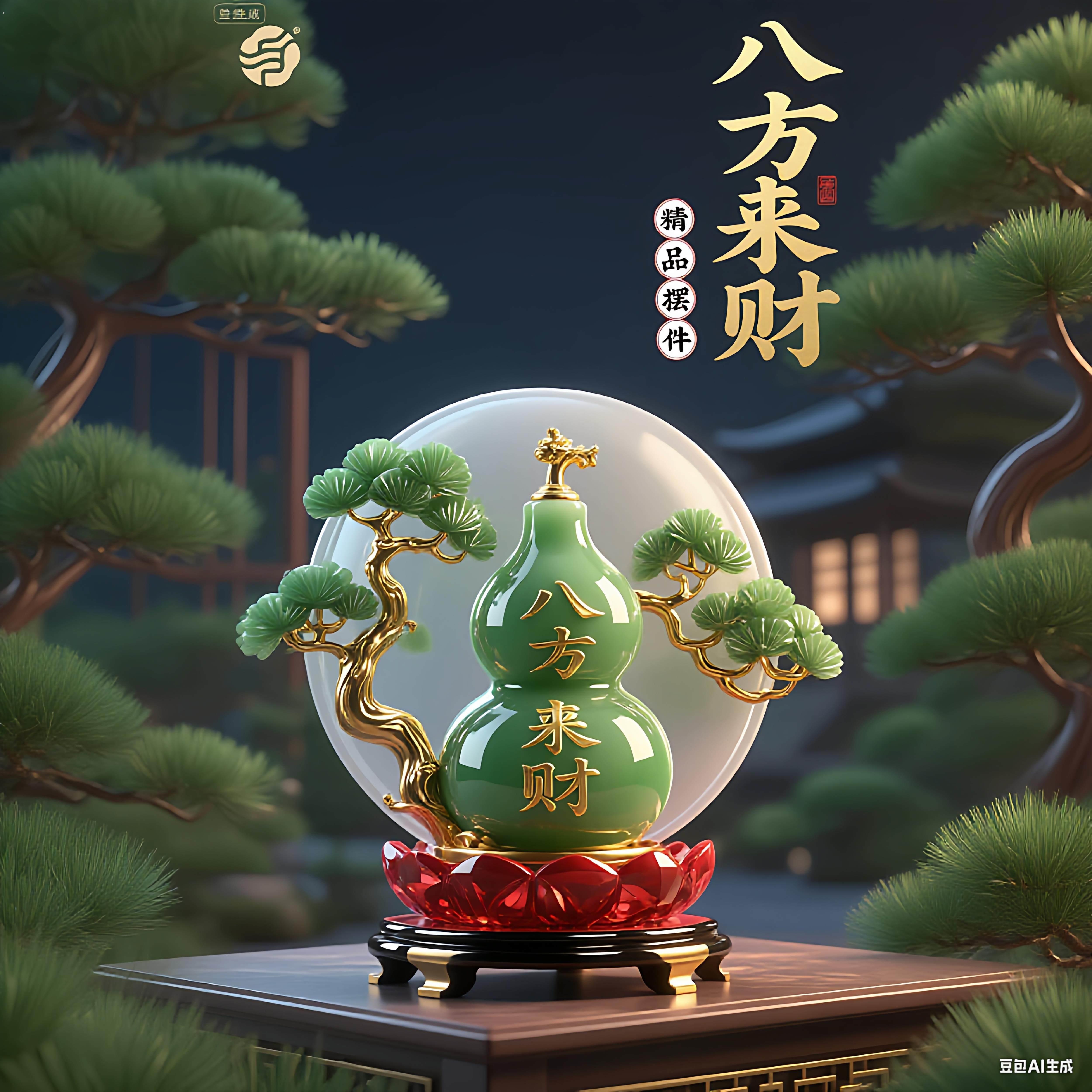 【精品摆件】八方来财葫芦摆件家庭客厅玄关装饰品乔迁高档真玉石