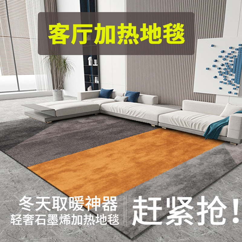 两件式石墨烯加热地毯客厅家用地暖垫 电热地毯可拆洗发热取暖垫