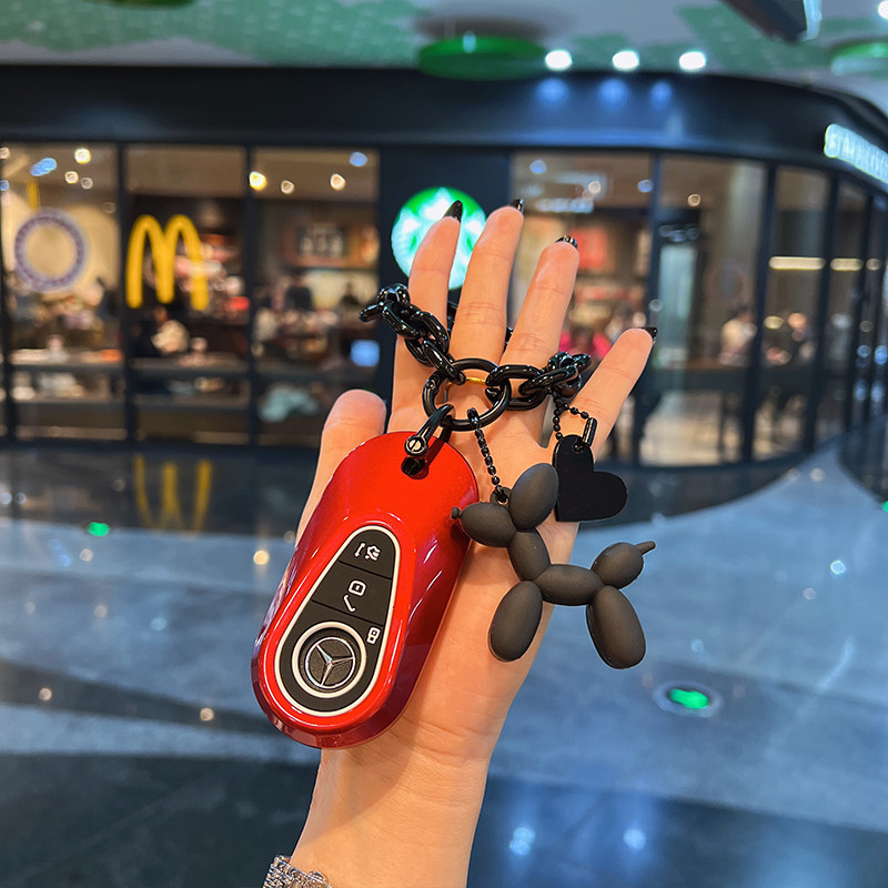 适用奔驰glc300钥匙套新c级glc260l/c200l/c260l车壳轻奢高级扣