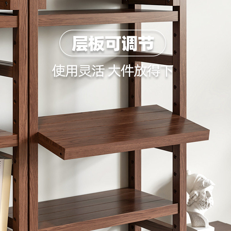 实木置物架落地满墙书架墙面客厅隔断书柜电视背景多层展示收纳柜