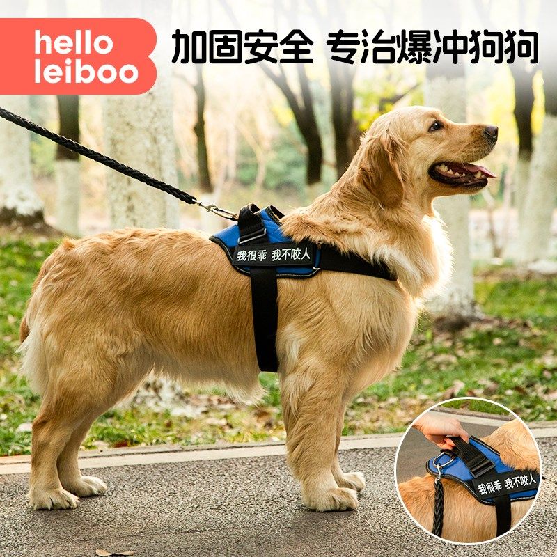 宠物狗狗防爆冲背心式胸背金毛萨摩中大型犬防挣脱外出马甲牵引绳