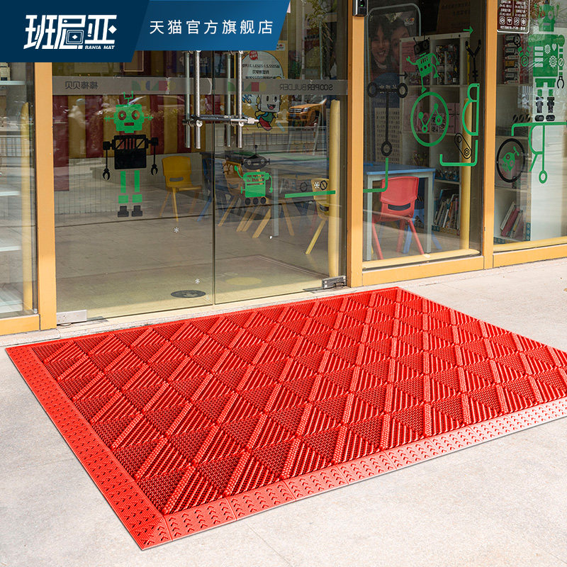 酒店大门口进门地垫室外防滑脚垫入户门塑料商用户外吸尘地毯家用