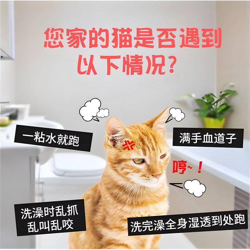 洗猫笼猫咪洗澡神器猫咪用品外出旅行猫笼猫吹风剪指甲防抓咬笼子