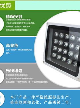 led照树射灯防水聚光灯12W30W50W100W150W户外广告射灯光感投光灯