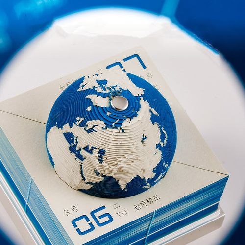 纸志地球仪纸雕日历2025年创意3D手撕立体全景台历模型摆件送礼物
