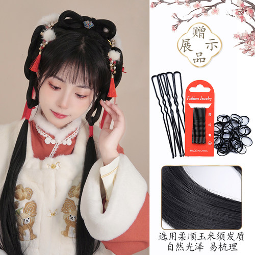 汉服假发包盘发发髻古装假发古风一体式懒人垫发包明制发型头饰女