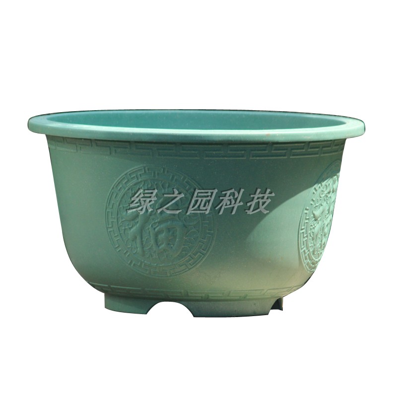 大号特大号圆形加厚塑料花盆庭院户外楼顶种植果树盆景铁树送托盘