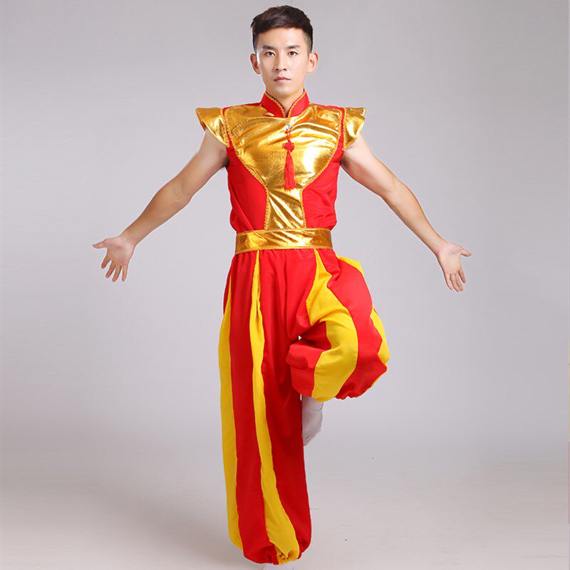打鼓服秧歌服装男装民族舞蹈演出服舞龙舞狮服鼓舞服赛龙舟打鼓舞