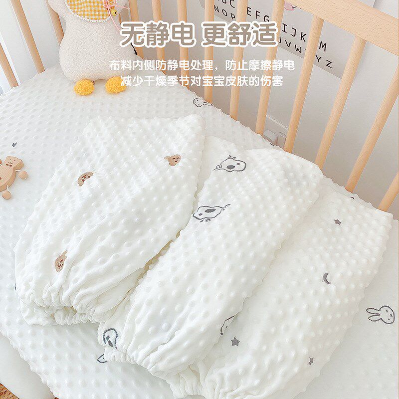 婴儿床豆豆绒安抚床笠新生儿童床单宝宝幼儿园床垫套拼接床床罩