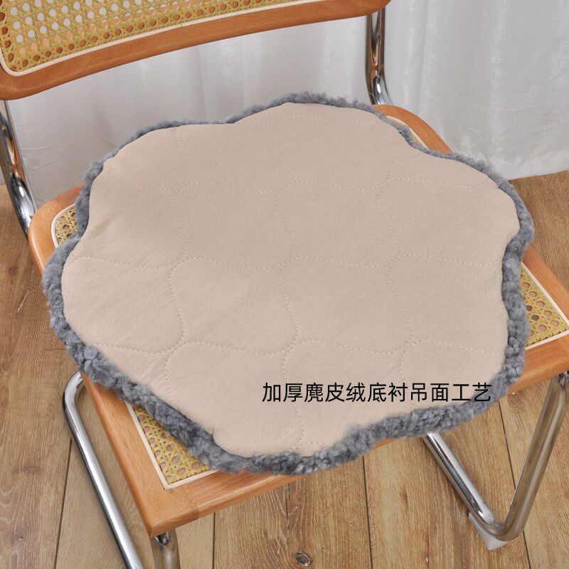 德家堡 椅垫坐垫纯羊毛椅子垫办公室茶椅座垫木椅餐椅冬季羊毛垫