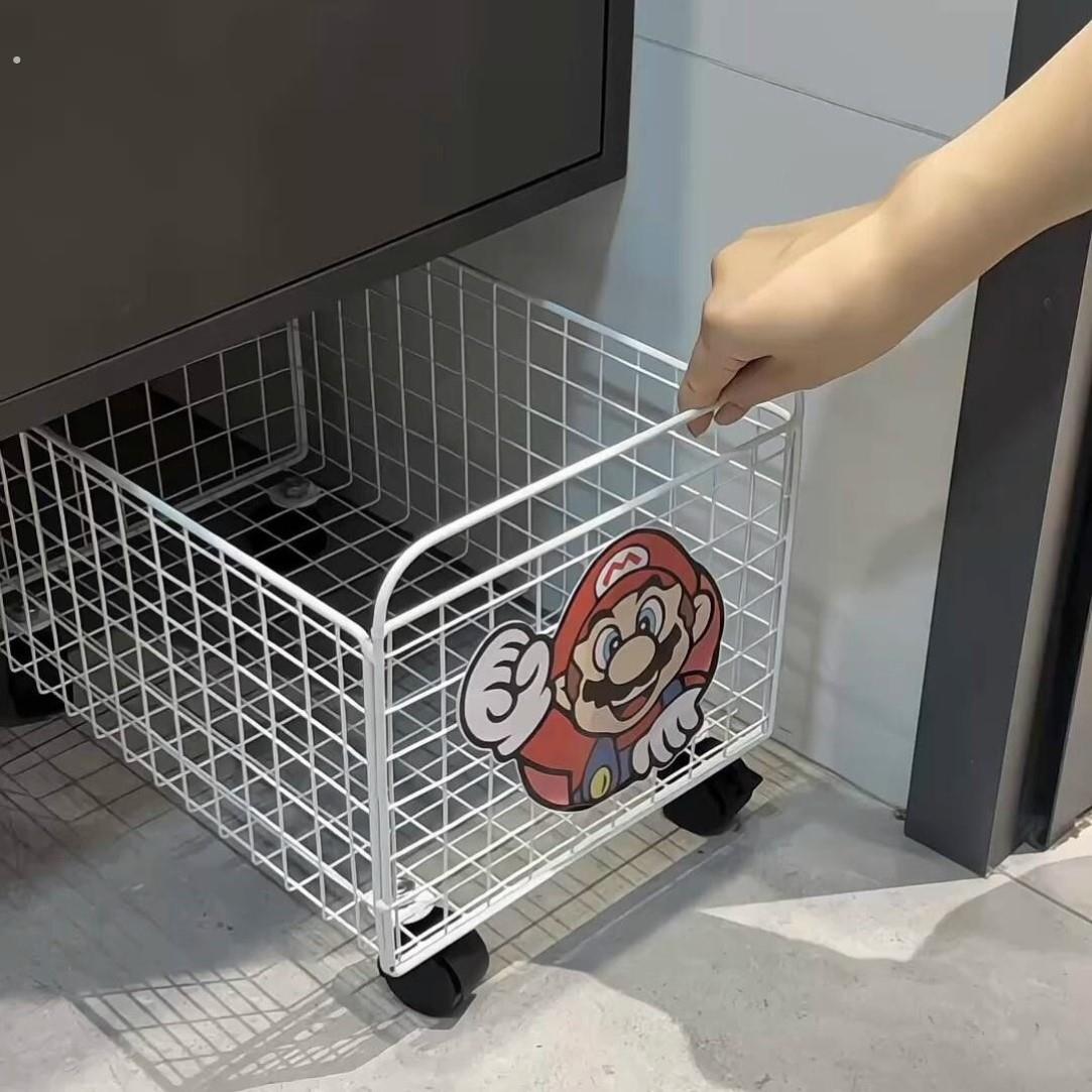 可移动脏衣篮家用洗漱台袜子收纳筐万向滑轮小推车置物架洗衣篮子
