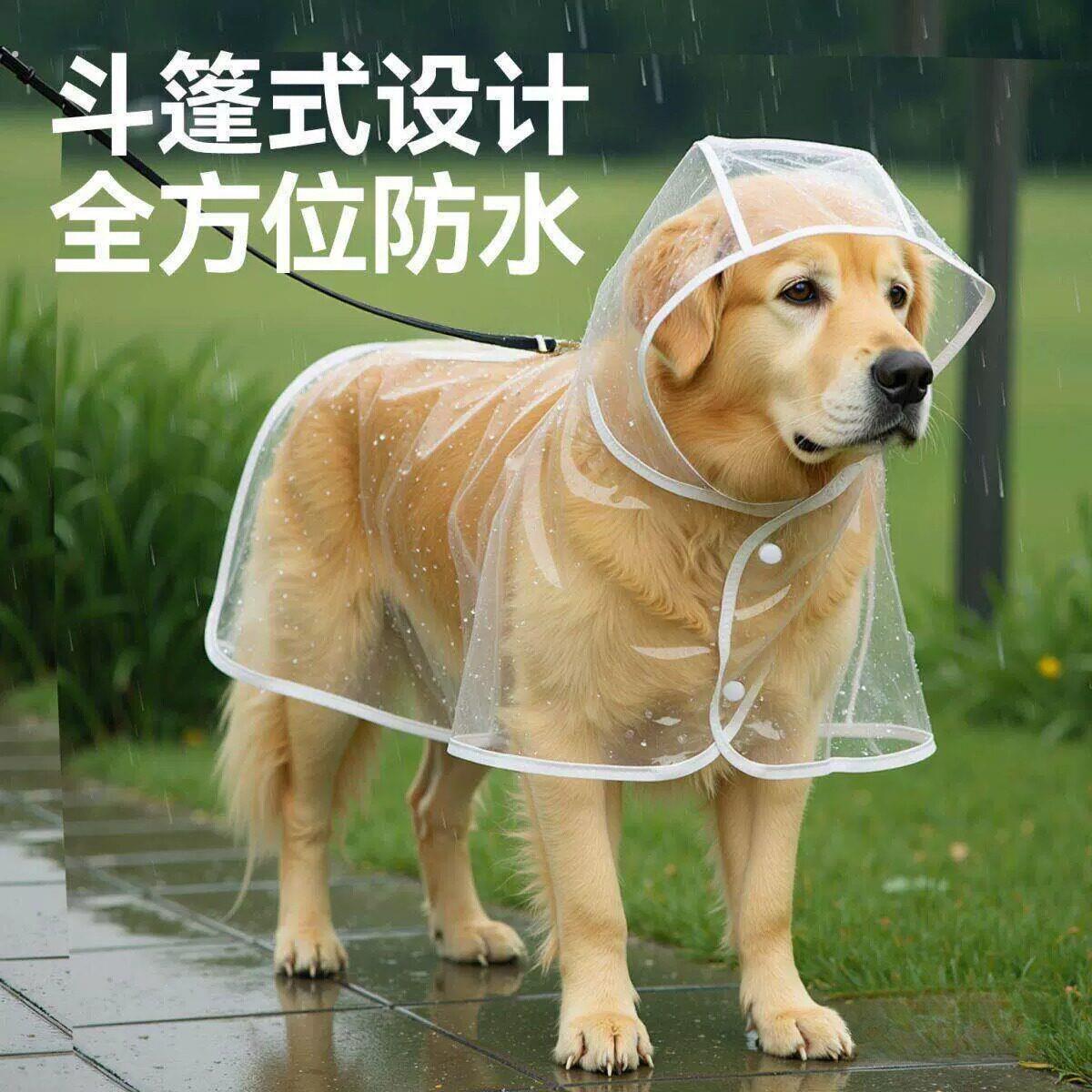 狗狗雨衣斗篷护肚泰迪专用小中型犬柴犬小狗透明雨披防水宠物衣服