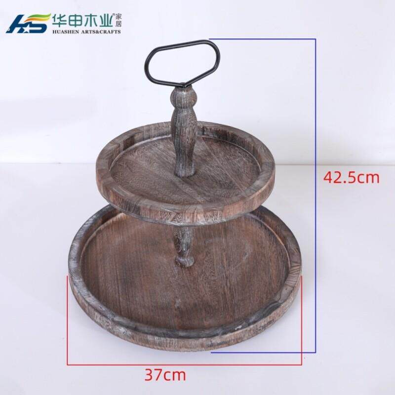 木制托盘甜品架森系双层三层蛋糕盘木质甜品台装饰托盘展示架道具