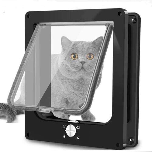 猫门自由出入门宠物门双向进出门猫咪开门关门神器卧室门猫洞狗门