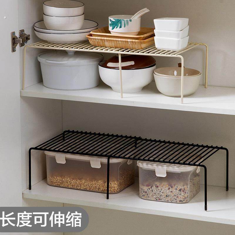 欧式伸缩铁艺厨房黑色白色碗盘橱柜碗碟架厨具沥水收纳架调味瓶架