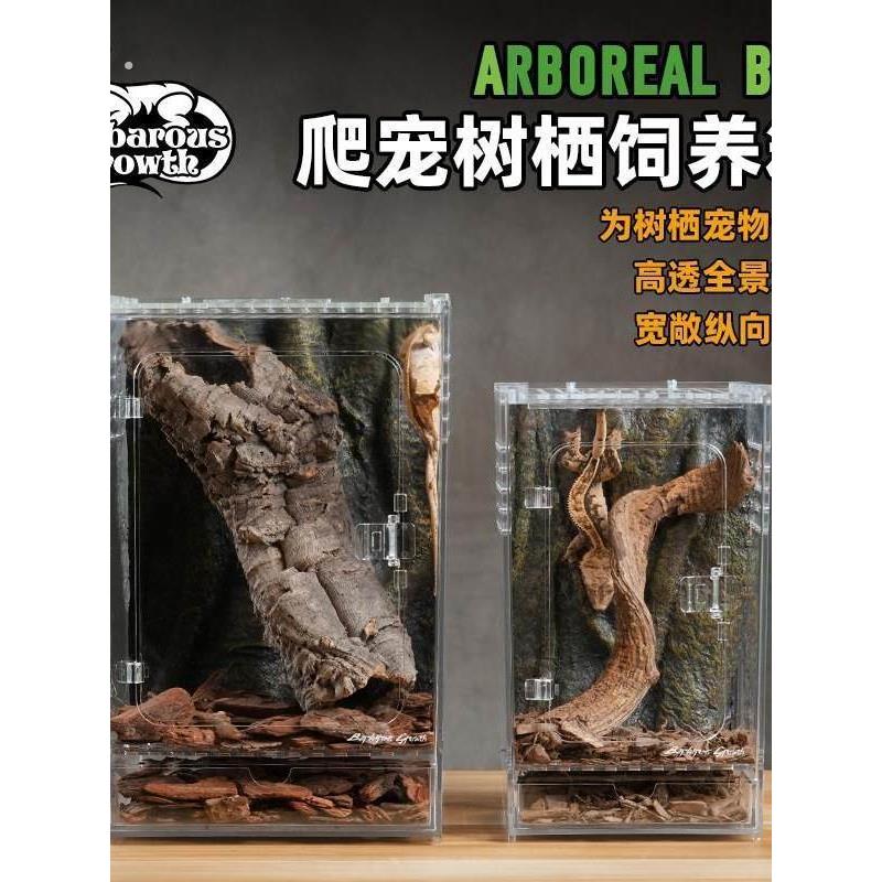 亚克力饲养盒高清爬宠爬虫树栖专用饲养箱蜥蜴蜘蛛透明可视免安装