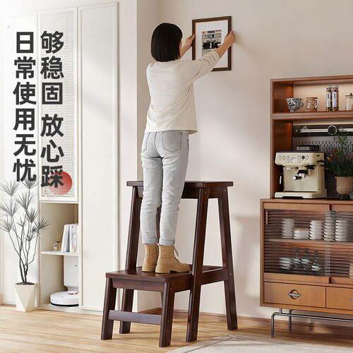 梯凳两用可折叠两步梯子家用多功能梯子凳爬梯凳登高稳步梯凳楠竹