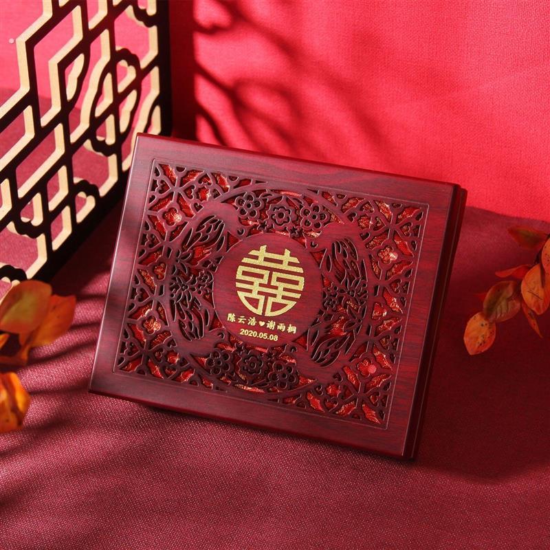 结婚证盒子拍照收纳证件刻字纪念送新娘礼物结婚本登记照相框厂家