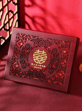 结婚证盒子拍照收纳证件刻字纪念送新娘礼物结婚本登记照相框厂家